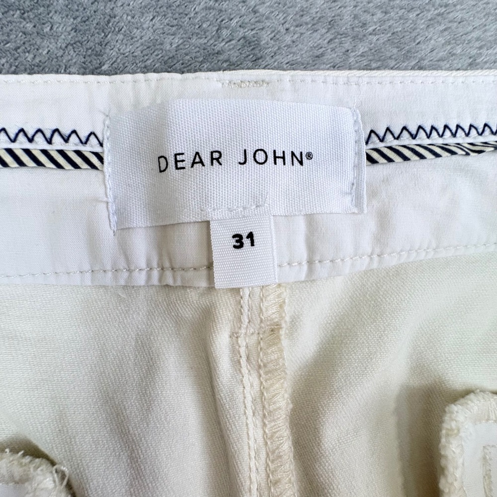 Dear John Women 31 Ivory Chino Trousers Straight Leg Stretch Coastal Minimal - Picture 5 of 8